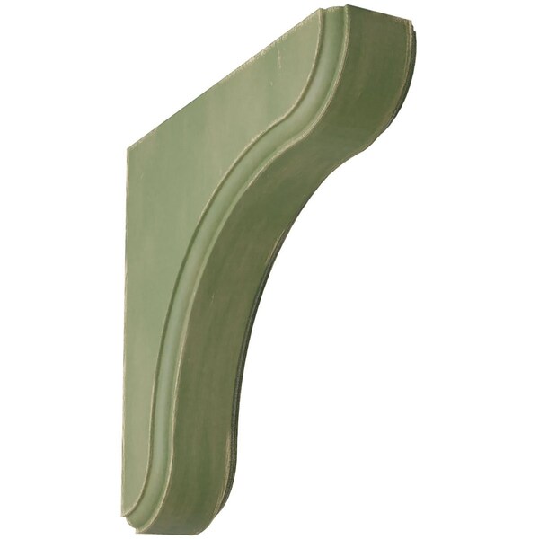 Ekena Millwork 1 3/4"W x 7 1/2"D x 7 1/2"H Eaton Wood Vintage Decor Bracket, Restoration Green BKTWD02X08X08EAGR - main